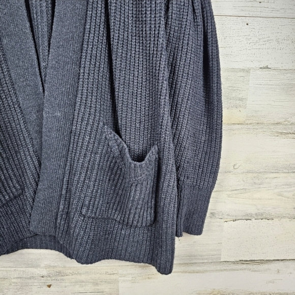 Anthropologie Cardigan Sz Small Knitted & Knotted Ribbed Knit Grunge Style Gray - Picture 9 of 13